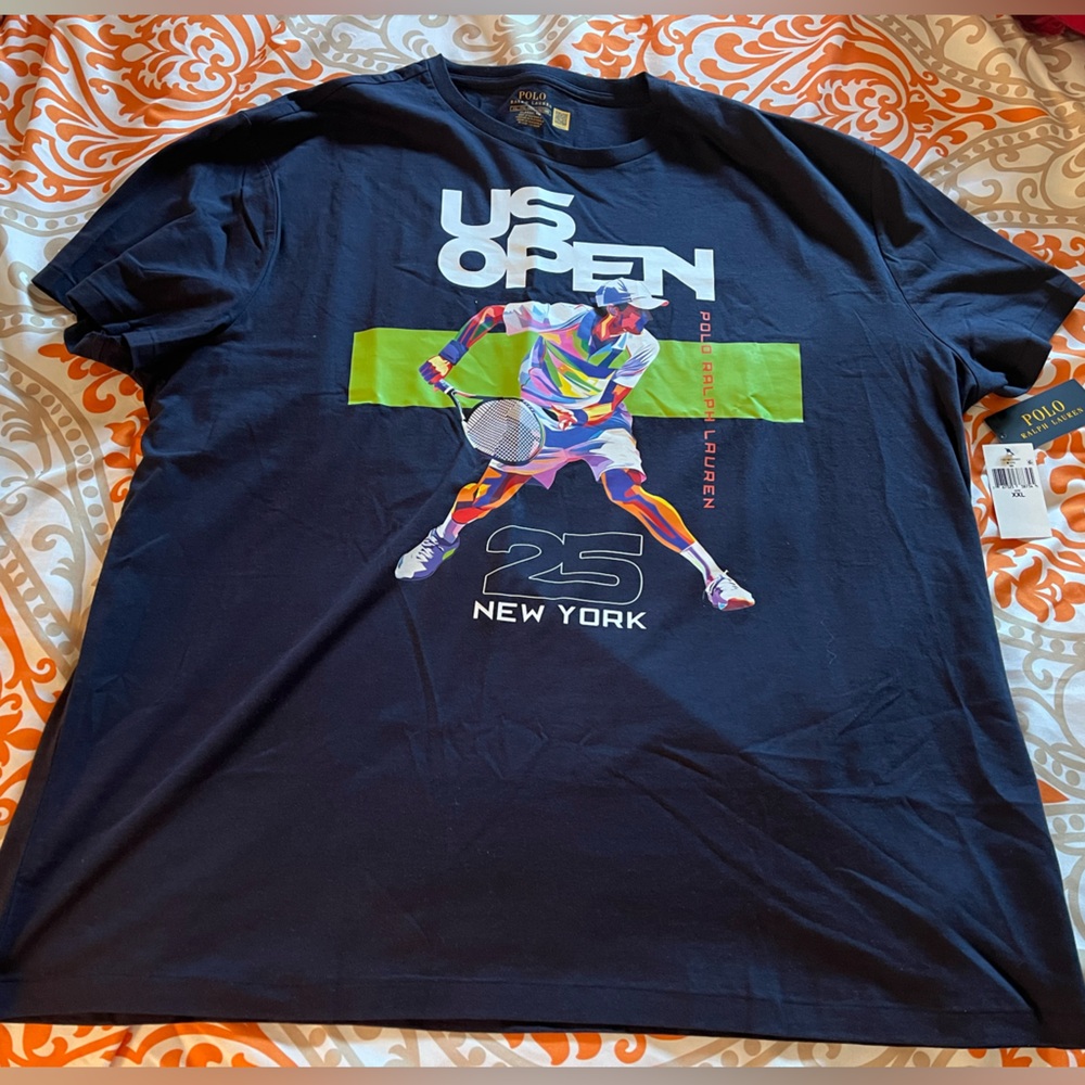 US Open 2025 Polo by Ralph Lauren Classic Fit Navy Tee - NWT